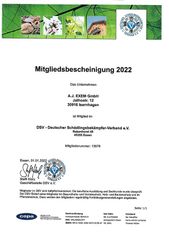 DSV Bescheinigung 2022 - A. J. Exem Schädlingsbekämpfungsgesellschaft mbH