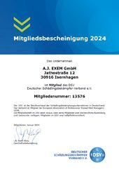 DSV Bescheinigung 2024 - A. J. Exem Schädlingsbekämpfungsgesellschaft mbH